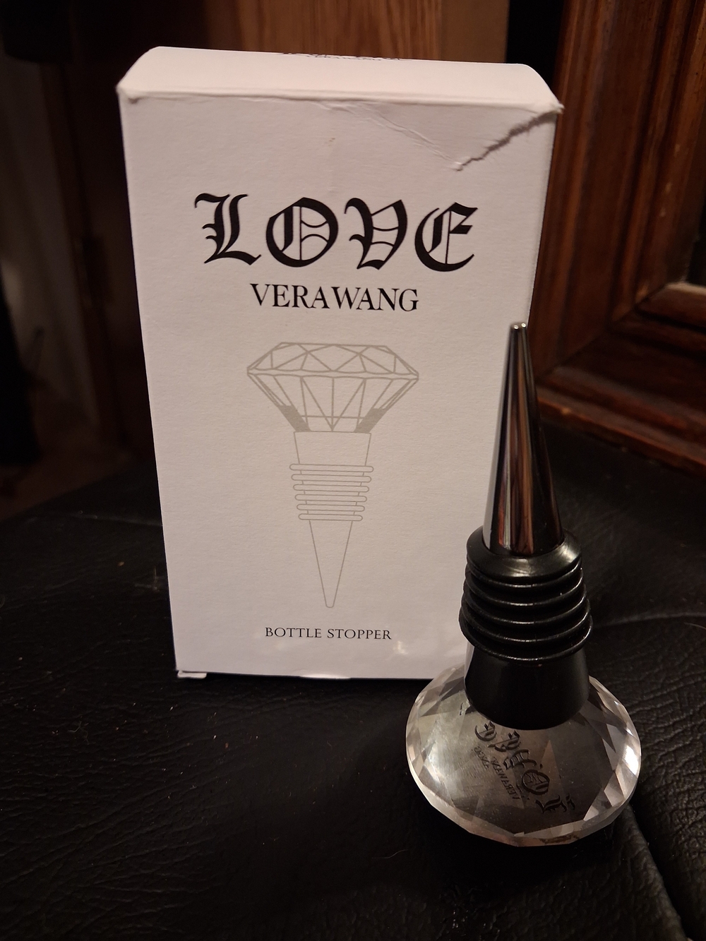 LOVE Vera Wang Crystal Bottle Stopper - Clear & Silver